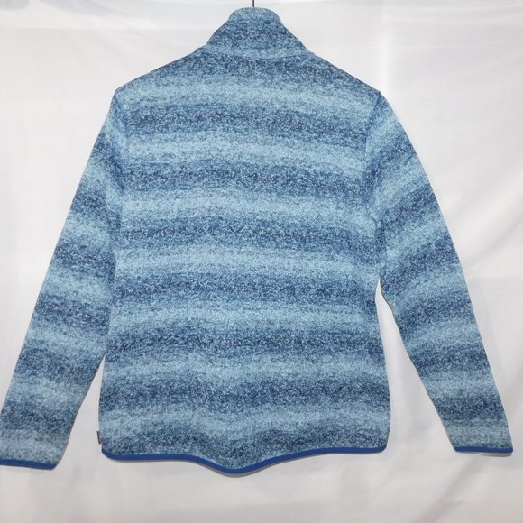 Eddie Bauer Womens XL Blue Striped Full Zip Fleece - Picture 8 of 8
